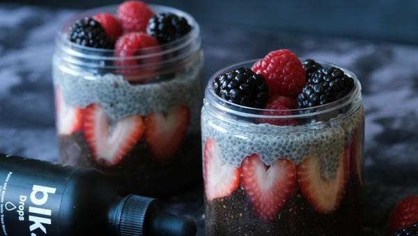 Chia Pudding made with blk. Drops